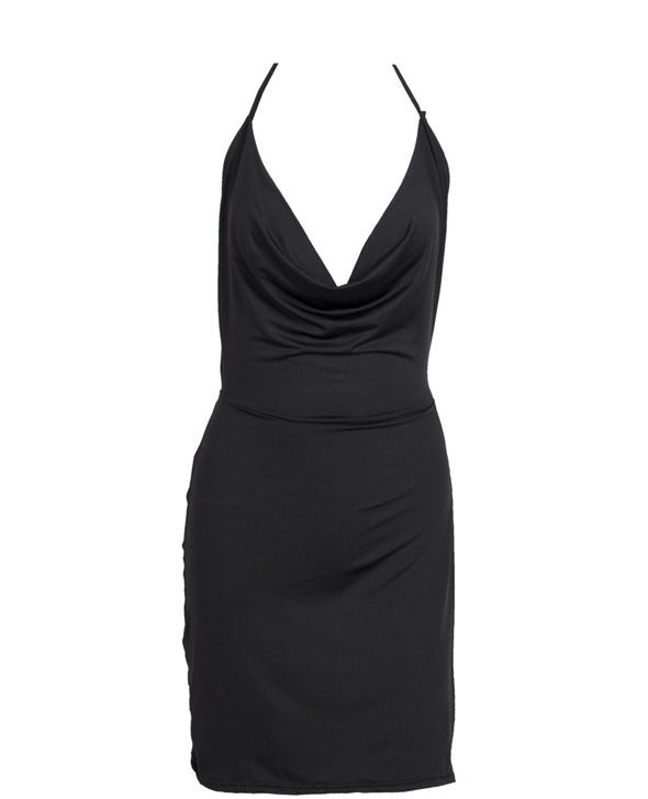 Strapless low-cut backless dress