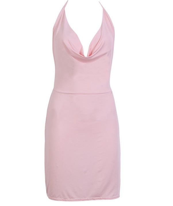 Strapless low-cut backless dress