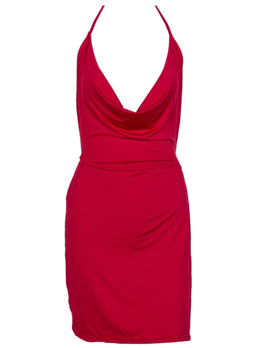 Strapless low-cut backless dress