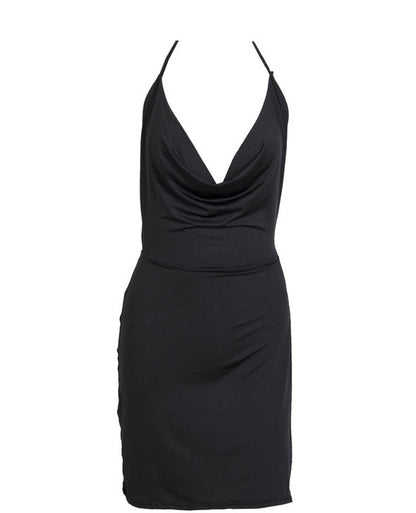 Strapless low-cut backless dress