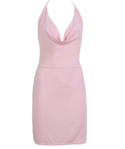 Strapless low-cut backless dress